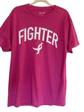 Susan G. Komen 'Fighter' Short Sleeve Tee  Pink Women’s XL Cotton Blend